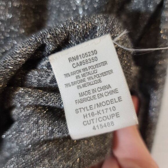 Joie Metallic Long Sleeve Sweater Silver Gray Scoop Neck Light Weight Medium - Picture 6 of 7